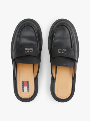 multi leather loafer mules for women tommy jeans