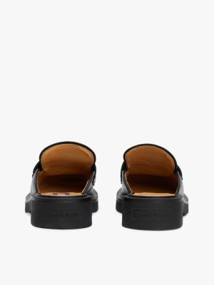 multi leather loafer mules for women tommy jeans
