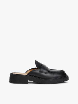 multi leather loafer mules for women tommy jeans