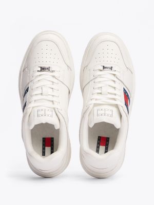 white the brooklyn leather trainers for women tommy jeans