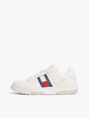 white the brooklyn leather trainers for women tommy jeans