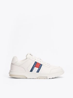 white the brooklyn leather trainers for women tommy jeans