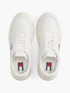 Leather Embossed Logo Trainers — White 3