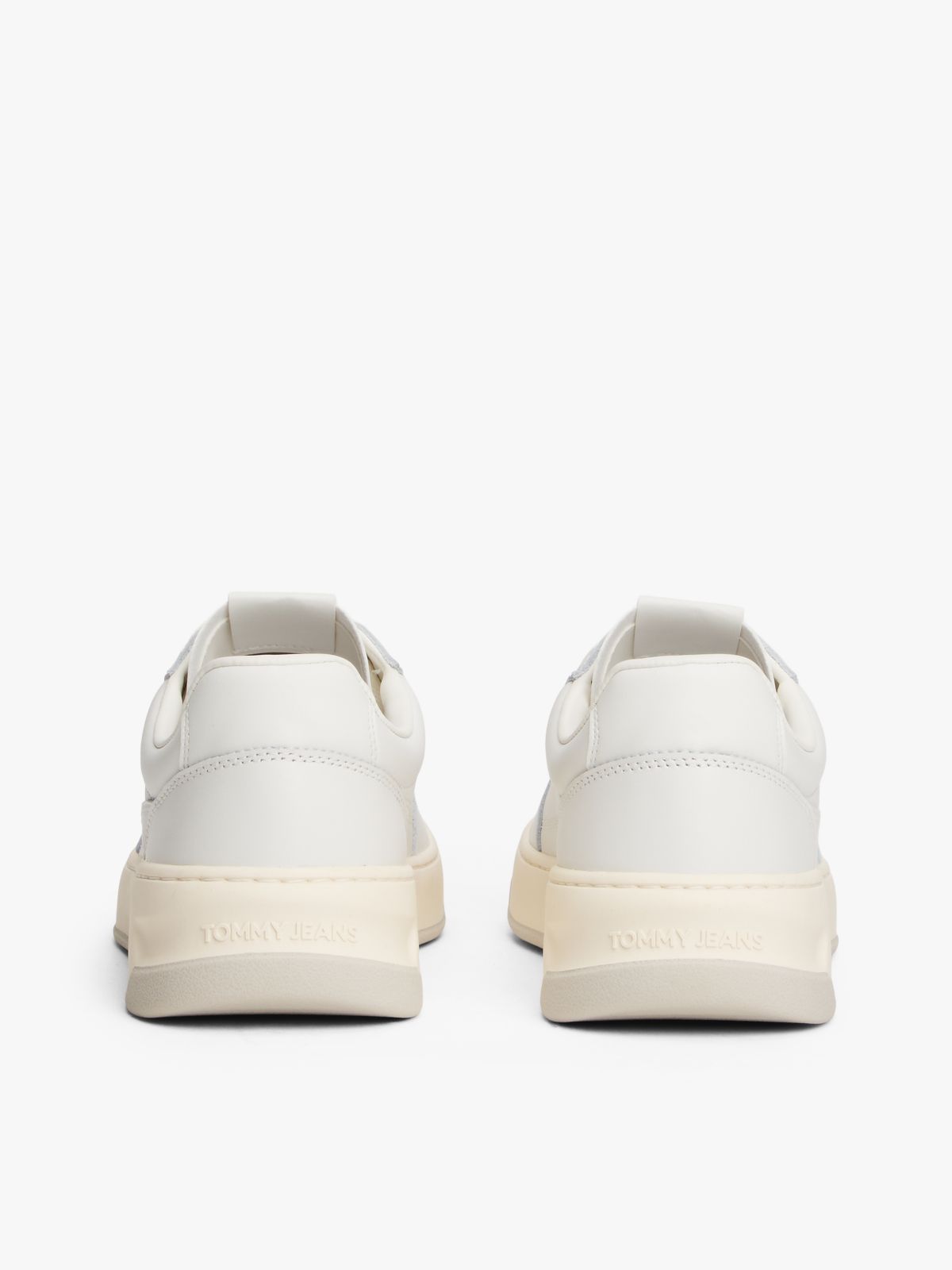 Leather Embossed Logo Trainers — White