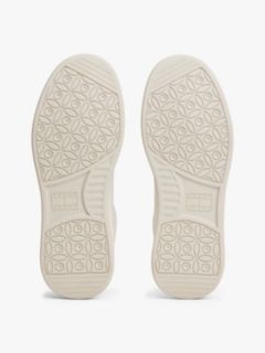 Leather Embossed Logo Trainers — White 5