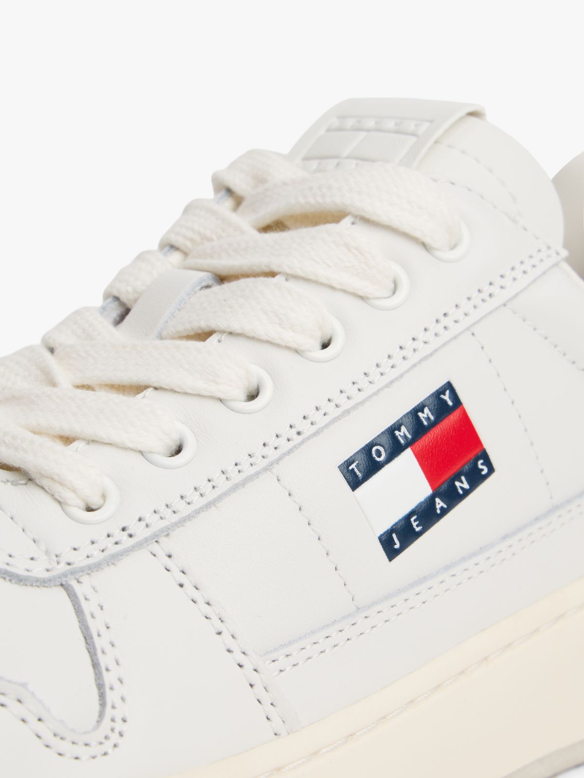 Leather Embossed Logo Trainers — White