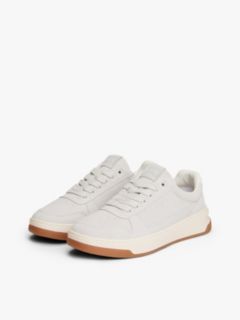 Suede Tonal Logo Trainers — Beige 2