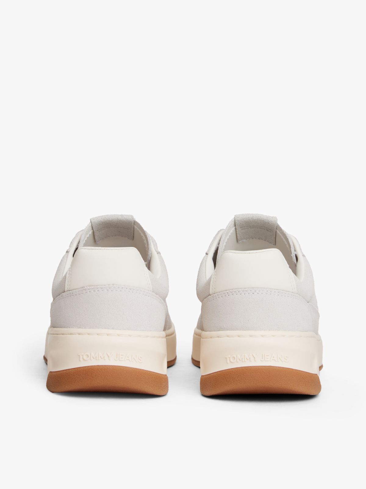 Suede Tonal Logo Trainers — Beige