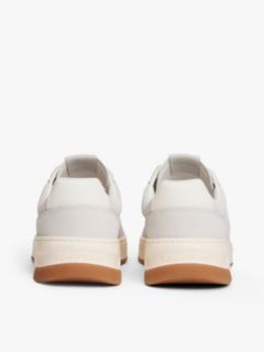 Suede Tonal Logo Trainers — Beige 4