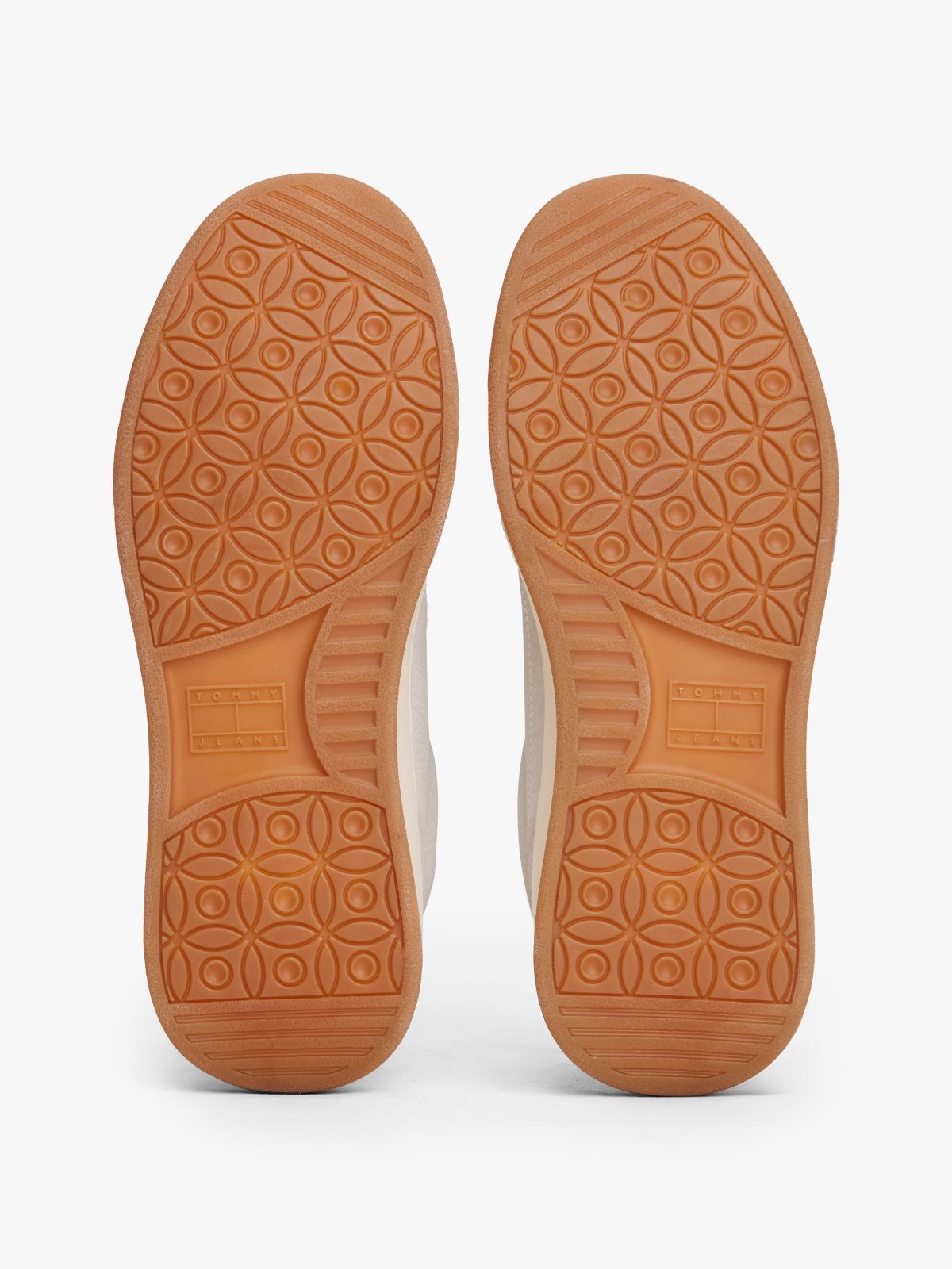 Suede Tonal Logo Trainers — Beige