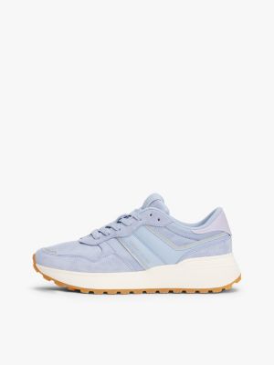 blue suede cleat trainers for women tommy jeans