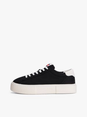 multi canvas platform trainers for women tommy jeans