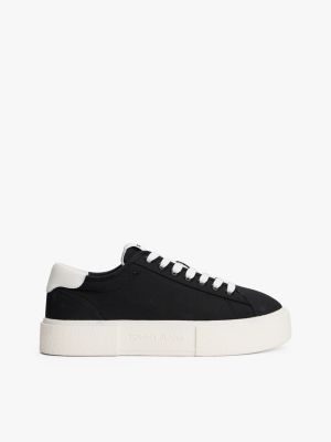 multi canvas platform trainers for women tommy jeans