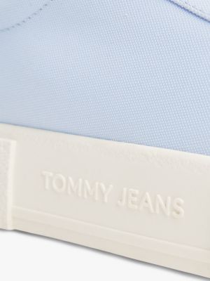 baskets en toile compensée bleu pour femmes tommy jeans