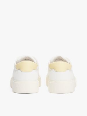 sneakers in tela con plateau bianco da donne tommy jeans