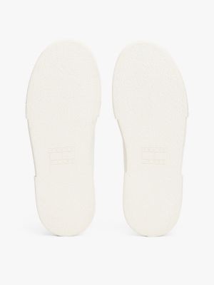 zapatillas de lona con plataforma blanco de mujeres tommy jeans