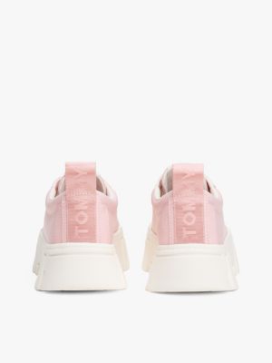 sneakers con suola alta a carrarmato rosa da donne tommy jeans