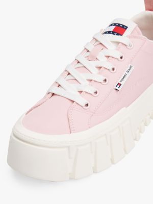 pink cleat platform trainers for women tommy jeans