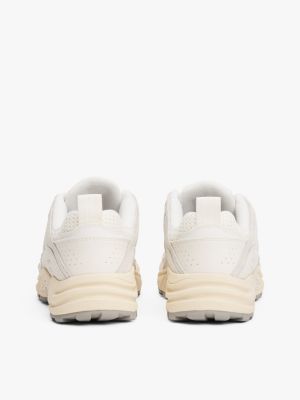 white archive suede mesh trainers for women tommy jeans