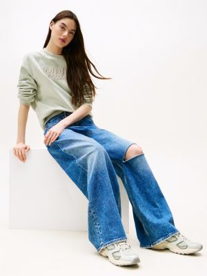 green mesh cleat archive runner trainers with leather for women tommy jeans