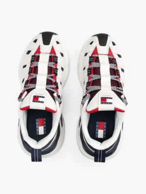 multi archive leather signature trainers for women tommy jeans