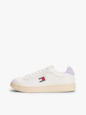 weiß archive court-sneaker aus leder für damen - tommy jeans