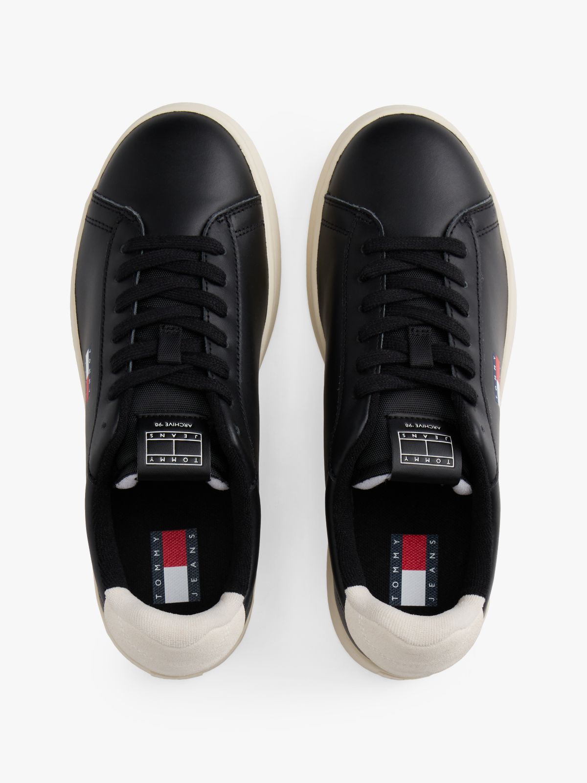 Archive Court Leather Trainers — Black