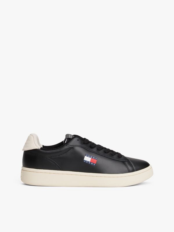 Archive Court Leather Trainers — Black