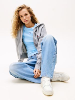 white fine cleat retro basketball trainers with leather for women tommy jeans