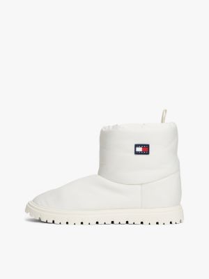 bottes de neige fourrées à semelle crantée blanc pour femmes tommy jeans