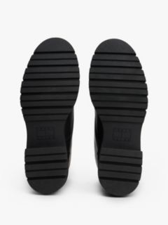 Leather Cleat Lace-Up Ankle Boots — Black 5