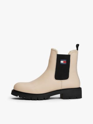 meerdere kleuren leren chelsea boot met profielzool en voering voor dames - tommy jeans