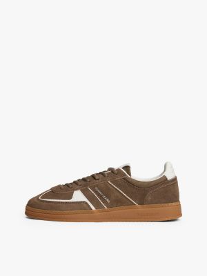 green the greenwich suede mixed texture trainers for women tommy jeans