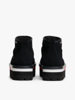 Suede Platform Cleat Warm Lined Snow Boots — Black 4