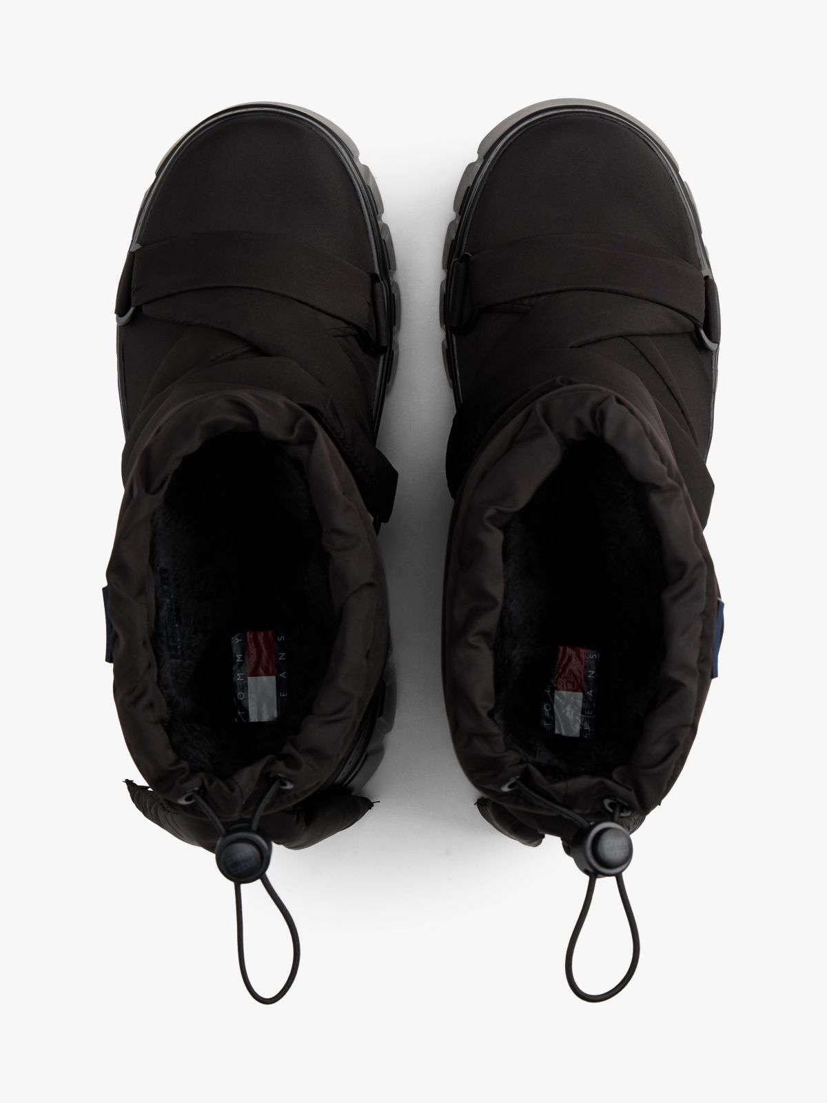 Warm Lined Chunky Cleat Hybrid Snow Boots — Black