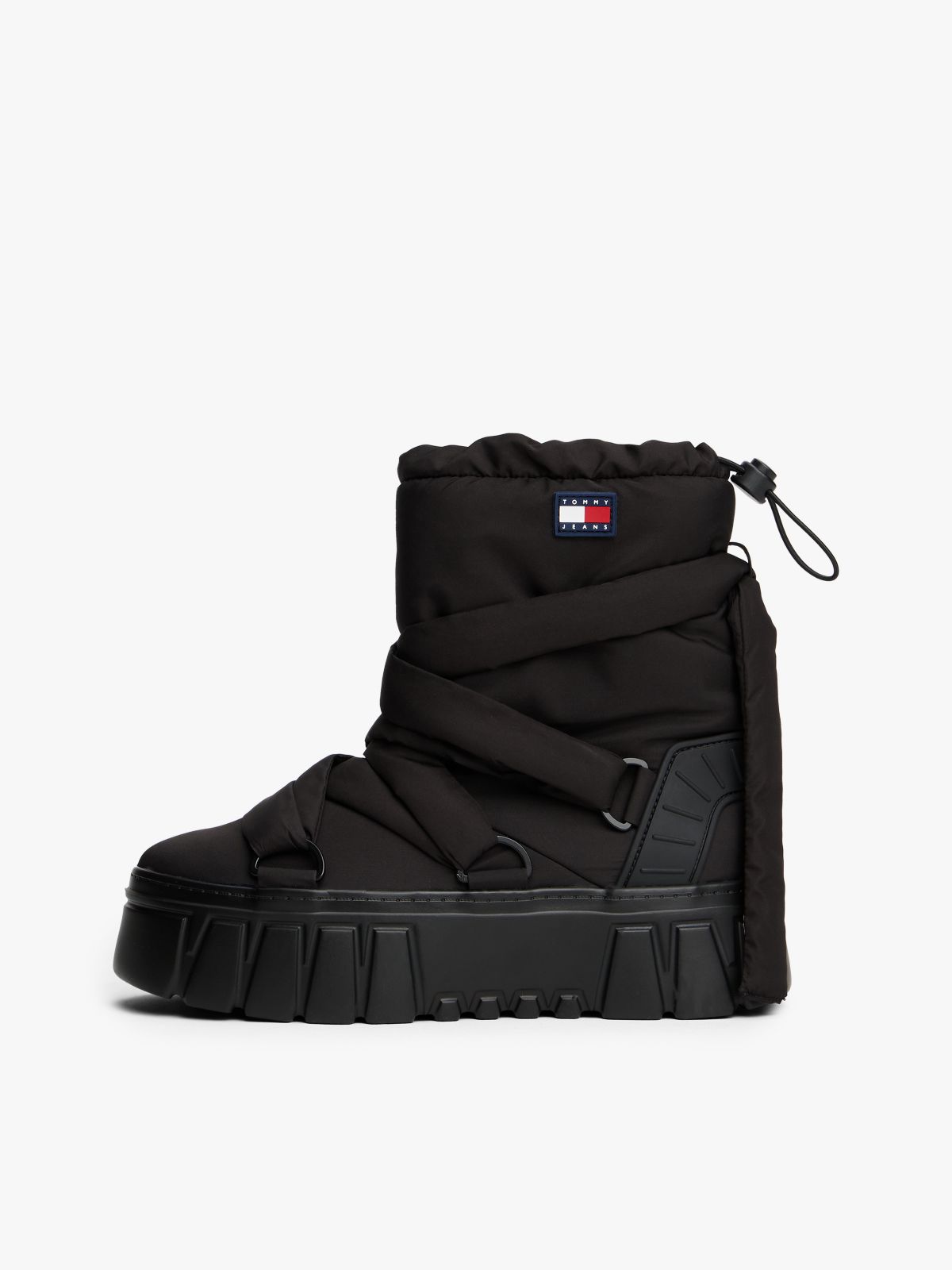 Warm Lined Chunky Cleat Hybrid Snow Boots — Black