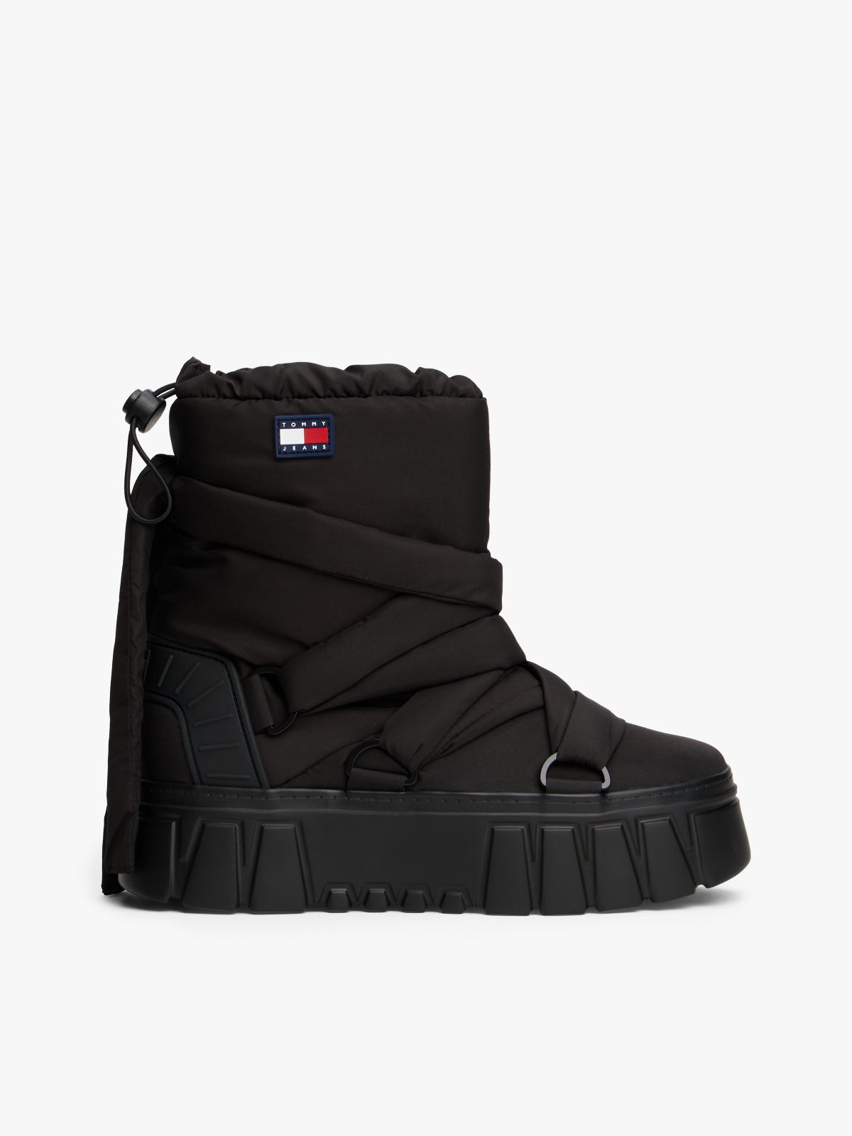 Warm Lined Chunky Cleat Hybrid Snow Boots — Black