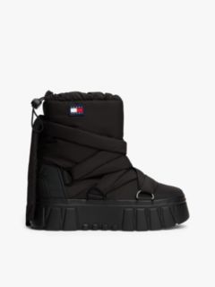 Warm Lined Chunky Cleat Hybrid Snow Boots — Black 1