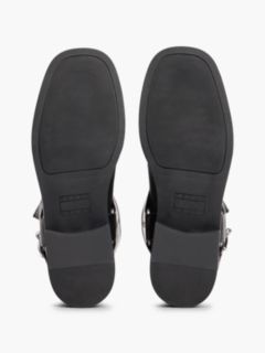 Leather Strap Buckle Biker Boots — Black 5