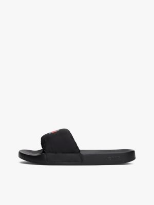 czarny klapki basenowe z logo dla kobiety - tommy jeans