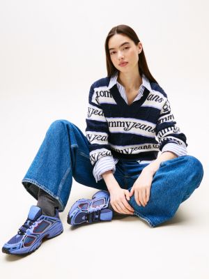 baskets de running archive à semelle crantée violet pour femmes tommy jeans