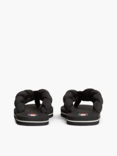 Braided Padded Strap Serrated Flip-Flops — Black 4
