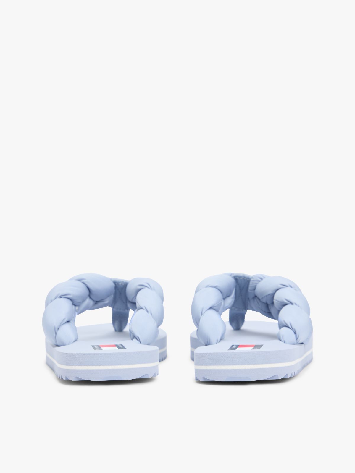 Braided Padded Strap Serrated Flip-Flops — Blue