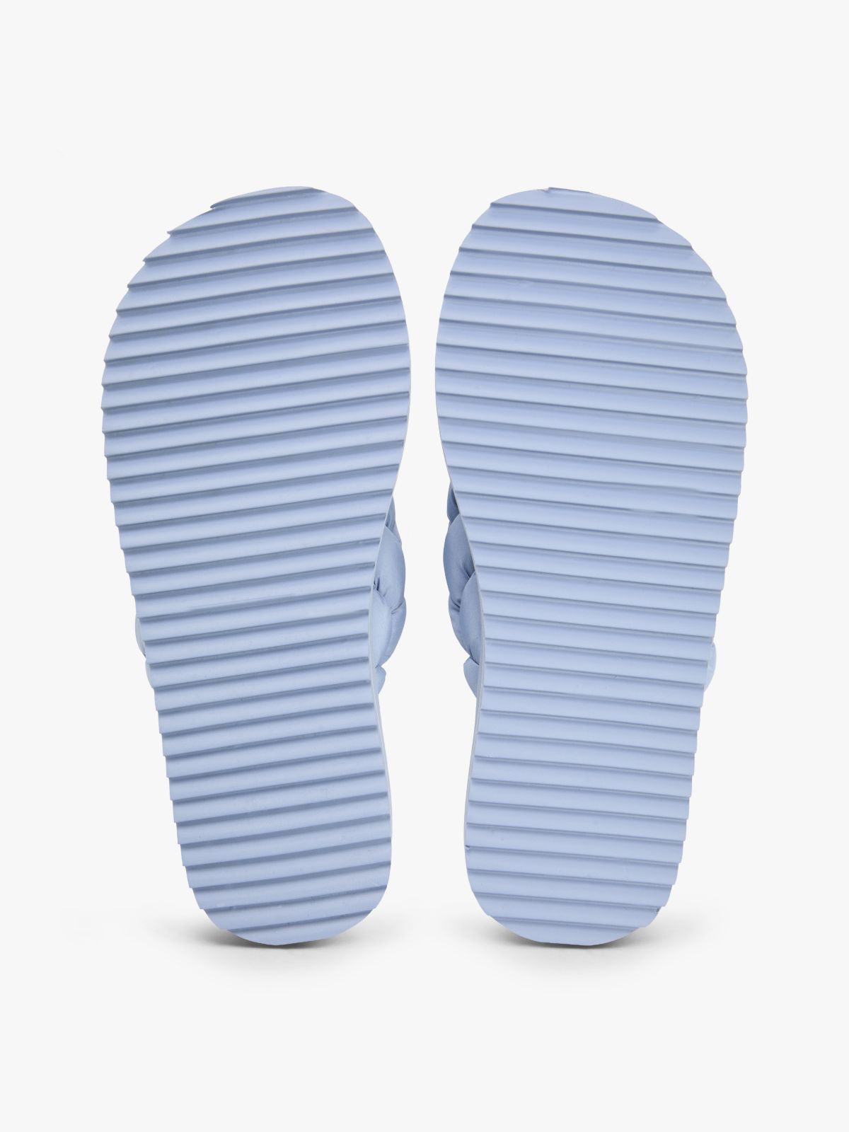 Braided Padded Strap Serrated Flip-Flops — Blue