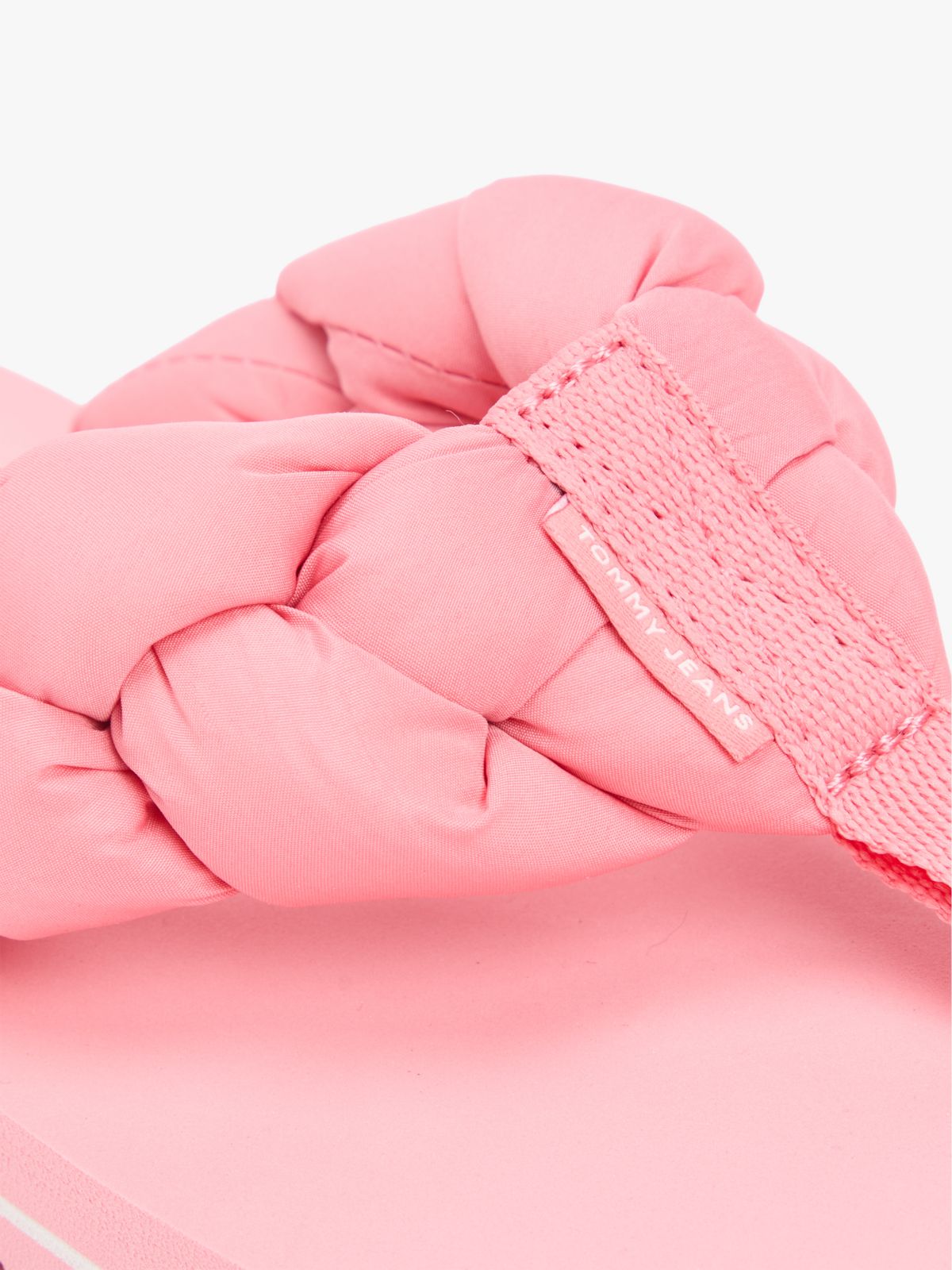 Braided Padded Strap Serrated Flip-Flops — Pink