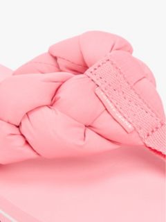 Braided Padded Strap Serrated Flip-Flops — Pink 6