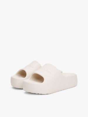 grey logo platform pool slides for women tommy jeans