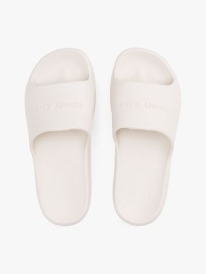 grey logo platform pool slides for women tommy jeans