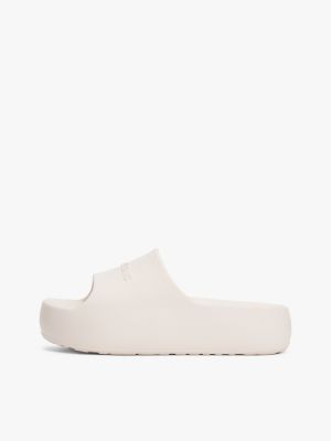 grey logo platform pool slides for women tommy jeans