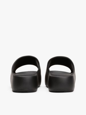 black logo platform pool slides for women tommy jeans